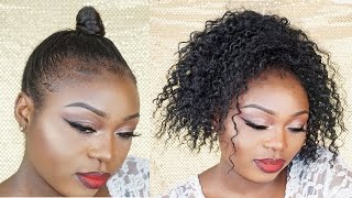 How To : Easy Sleek High Curly Ponytail Hair Tutorial On Short Hair With Extension