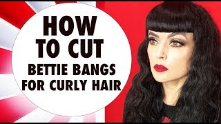 How To Cut | Bettie Bangs | Curly Hair | Waves | Pinup | Rockabilly | Rock-Chic