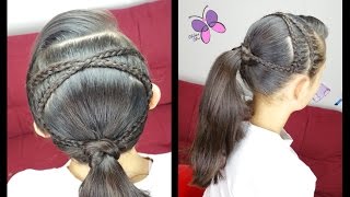 Criss-Cross Accented Ponytail | Hairstyles For School | Braided Hairstyles