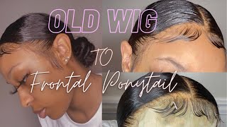 Old Wig To Frontal Ponytail | Natural Hair Friendly
