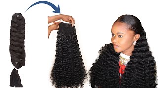 Diy Ponytail Curly Crochet Wig Using Expression Braid Extension - Easy Steps