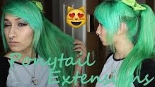 How To Put In Vpfashion Colorful Green Ponytail Extension Piece!---Xxscreamkiwixx