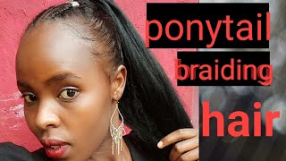 Hairstyle For Black Women/ How To Do A Sleek Ponytail Using Braiding Hair.