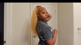 Diy Ponytail With Bundles| No Glue, No Heat!! | How I Got My Natural Hair Blonde Without Damage