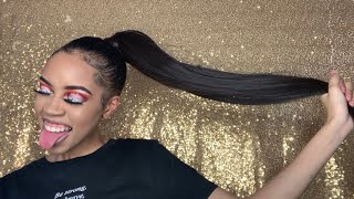 Quick & Easy Slick High Ponytail , No Glue | Makeupbypmarie