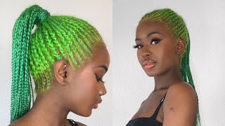 Braided Ponytail On Full Lace Unit | Water Dye Color Method On 613 Bundles