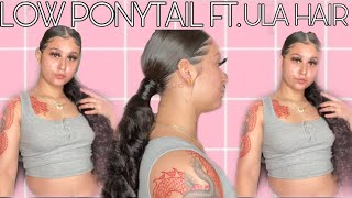 Slick Middle Part Ponytail Using Loose Wave Bundles Ft. Ula Hair