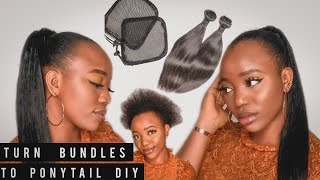 How To Make A Ponytail Wig In 5 Minutes Using Weave Super Easy Diy Step By Step  Tutorial