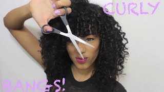 Cutting Curly Bangs ♥ Dry Cutting Method | Sunkissalba