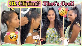 Easy Hairstyle- Half Up Half Down W/Clip Ins & Ponytail | No Leaveout #Ulahair Review