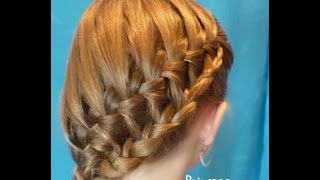 Stacked Waterfall Braid Side Ponytail Hairstyle For School