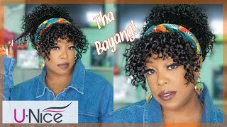 I Did My Hair In 5 Minutes! Headband Wig With Removeable Bangs Ft. Unice Hair | Nizzy Mac