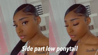 How To : Low Side Swoop Ponytail With 36 Inch Hair Only For $12 Dollars