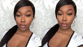 Deep Side Part Ponytail On A Lace Frontal Wig! | Aliexpress Alipearl Hair