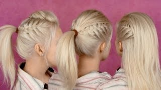Back To School Hairstyles For Everyday: Braided Half Updo And Ponytail Party Hair Tutorial