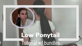 Low Middle Part Ponytail W/ Bundles | Hair Tutorial