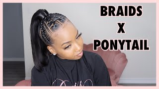 Ponytail With Braids X Elastic Bands!! || Invisible Ponytail