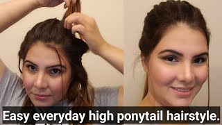 Beauty With Muneet #8: Easy Everyday High Ponytail Hairstyle For College/School.