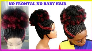No Frontal No Closure Ponytail Afro Braided Expression Braids Wig.Wig Try On Wig Review