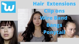 Trying Clip On Extensions/Wire Band Extensions/Bangs/Ponytail Extensions Curly/Straight From Wish