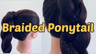 Ponytail Hairstyle/Easy Hairstyle For Every Girl/Braided Ponytail Hairstyle #Shorts