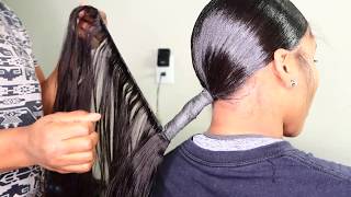 Sleek Extended Ponytail On Natural Hair Very Detailed
