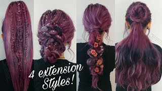 4 Creative Hairstyles Using A Long Ponytail (Extension By Vpfashion)| Kylie The Jellyfish