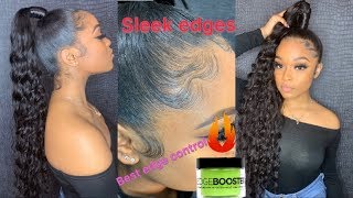 How To Do A 40" High Extended Ponytail + Cute Edges With Edge Booster