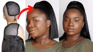 How To Make Ponytail Wig With Weave/ Blunt Cut Tutorial