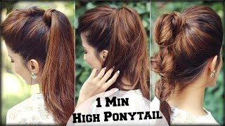 3 Easy Everyday High Ponytail Hairstyles With Puff For School, College, Work/ Summer Hairstyles