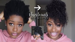 5 Minutes Curly Updo With Bangs | Brazilian Kinky Curly Hair