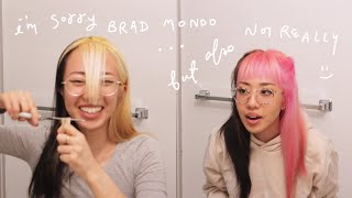 Bleaching, Cutting Bangs & Dying My Hair Pink | Black To Blonde Transformation Part 2