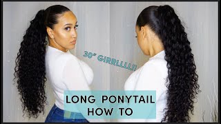 Sleek Long Ponytail How To | 30 Inch Hair Ponytail With 18" Bundles | Protective Style