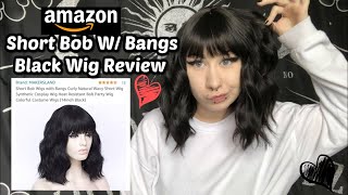 Amazon Short Bob Bangs Black Wig Review