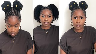 Easy Braided Ponytail Styles On Short 4C Natural Hair!!!Back To School Styles!!Curlscurls|Mona B.