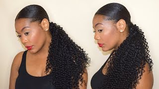 How To: Sleek Curly Low Ponytail With Weave