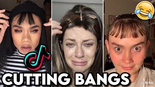 Girls Cutting Bangs | Tiktok Hair Fails Compilation - Reaction!