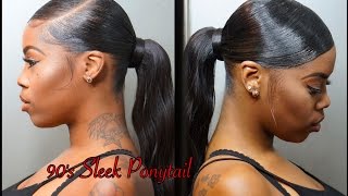 How To Do A Sleek Ponytail| 90'S Swoop For 10$