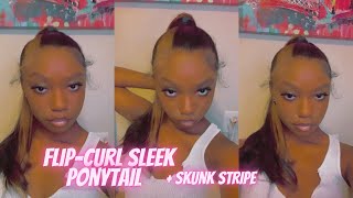 Sleek Ponytail With Curl + Skunk Stripe ‍♀️