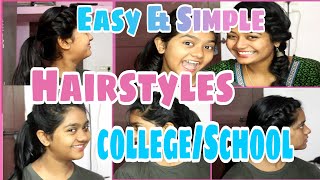 Easy & Simple Hairstyles For College/School Going Students||Ponytail Hairstyles||Malayali Youtuber