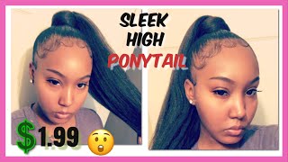 How To: Sleek High Ponytail| Using Braiding Hair