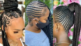 Top Ponytail #Braidedhairstyles 2021/2022 Most Popular Black Women Braids | Julia Beauty And Style