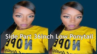 Side Part 36 Inch Low Ponytail Using Beauty Supply Store Hair Bundles #Ponytail #Hairbundles