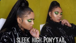 Sleek High Ponytail On Natural Hair| No Bobby Pins No Glue No Sewing