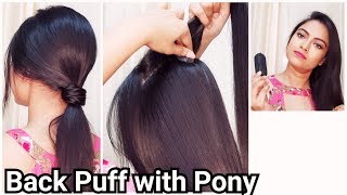 1 Min Back Puff With Ponytail//Giveaway//Everyday Hairstyles For School/College/Work