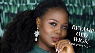 How To Turn An Old Wig To A Faux Ponytail | Natural Hair Puff