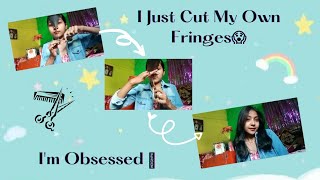 I Just Cut My Own Fringes/Bangs || How To Cut Your Own Fringes/Bangs At Home || Anjali Sofia