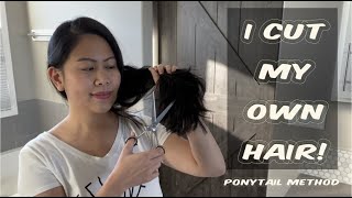 Cutting My Own Hair To Save Some Money | Ponytail Haircut | Journey To Frugal Living