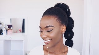Easy Puff Ponytail Hair Style On Natural Hair | 4C Natural Hairstyle