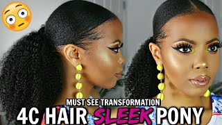 4C Natural Hair Sleek Ponytail |Style Factor Styling Gel Demo | How To Slick Down 4C Hair |Tastepink